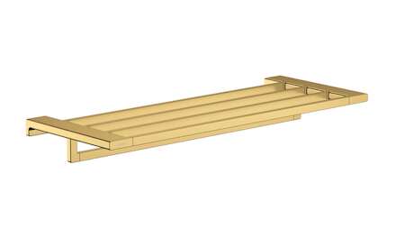 Hansgrohe AddStoris - Polička s držákem ručníků, délka 65 cm, leštěný vzhled zlata 41751990