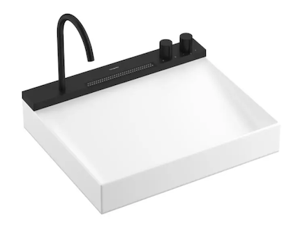 Hansgrohe Avalegra - Umyvadlo 58x48 cm, s termostatickou baterií a sprškou, 2 proudy, bez přepadu, matná černá 22472670