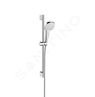 Hansgrohe Croma Select E - Set sprchové hlavice, 3 proudy, tyče a hadice, EcoSmart 9 l/min, bílá/chrom 26581400