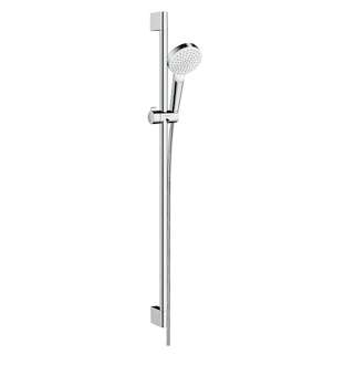 Hansgrohe Crometta - Sprchová souprava 100, EcoSmart 9 l/min, sprchová tyč 90 cm, bílá/chrom 26539400