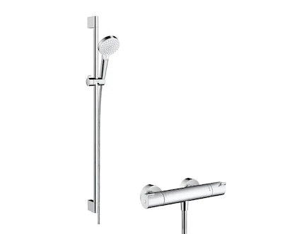 Hansgrohe Crometta - Sprchový set Vario s termostatem Ecostat 1001 CL, 2 proudy, bílá/chrom 27813400