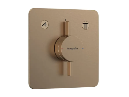 Hansgrohe DuoTurn Q - Baterie pod omítku, pro 2 spotřebiče, kartáčovaný bronz 75414140