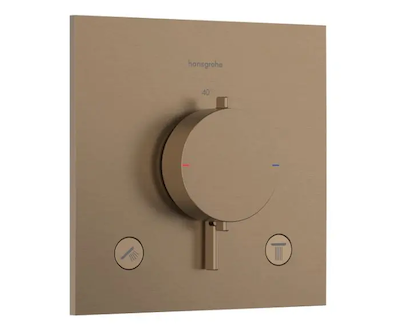 Hansgrohe Ecostat Comfort E - Termostatická baterie pod omítku, pro 2 spotřebiče, kartáčovaný bronz 33711140