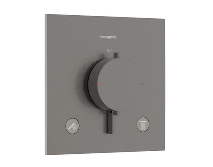 Hansgrohe Ecostat Comfort E - Termostatická baterie pod omítku, pro 2 spotřebiče, kartáčovaný černý chrom 33711340