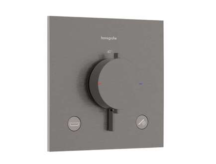 Hansgrohe Ecostat Comfort E - Termostatická baterie pod omítku, pro 2 spotřebiče, kartáčovaný černý chrom 33716340