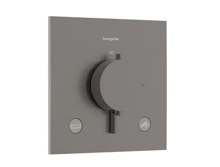 Hansgrohe Ecostat Comfort E - Termostatická baterie pod omítku, pro 2 spotřebiče, kartáčovaný černý chrom 33716340