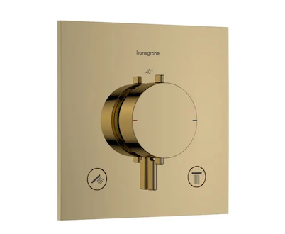 Hansgrohe Ecostat Comfort E - Termostatická baterie pod omítku, pro 2 spotřebiče, leštěný vzhled zlata 33711990