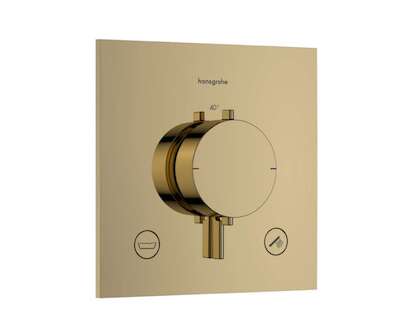 Hansgrohe Ecostat Comfort E - Termostatická baterie pod omítku, pro 2 spotřebiče, leštěný vzhled zlata 33716990