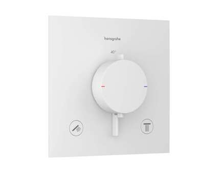 Hansgrohe Ecostat Comfort E - Termostatická baterie pod omítku, pro 2 spotřebiče, matná bílá 33711700