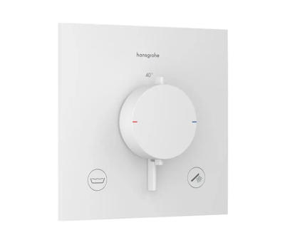 Hansgrohe Ecostat Comfort E - Termostatická baterie pod omítku, pro 2 spotřebiče, matná bílá 33716700