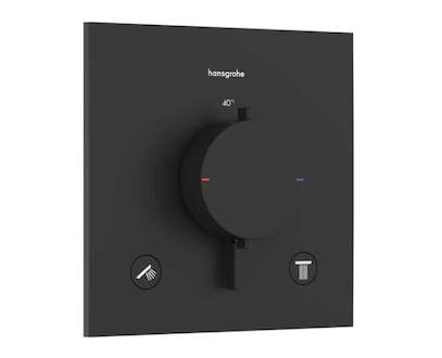 Hansgrohe Ecostat Comfort E - Termostatická baterie pod omítku, pro 2 spotřebiče, matná černá 33711670