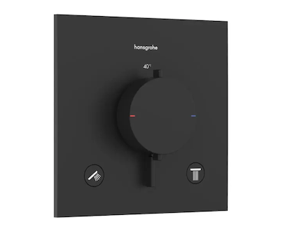 Hansgrohe Ecostat Comfort E - Termostatická baterie pod omítku, pro 2 spotřebiče, matná černá 33711670