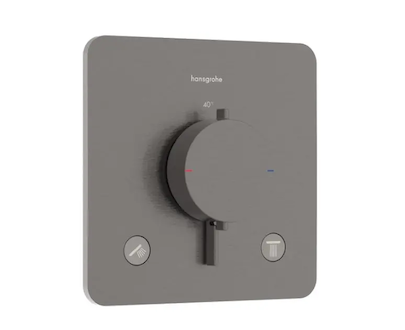 Hansgrohe Ecostat Comfort Q - Termostatická baterie pod omítku, pro 2 spotřebiče, kartáčovaný černý chrom 33713340