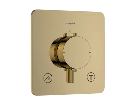 Hansgrohe Ecostat Comfort Q - Termostatická baterie pod omítku, pro 2 spotřebiče, leštěný vzhled zlata 33713990