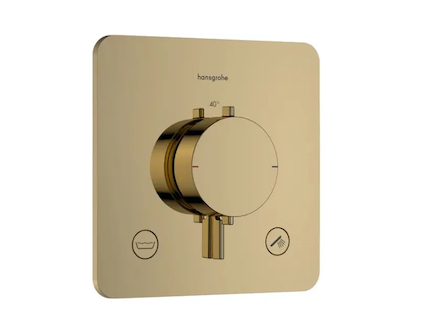 Hansgrohe Ecostat Comfort Q - Termostatická baterie pod omítku, pro 2 spotřebiče, leštěný vzhled zlata 33717990