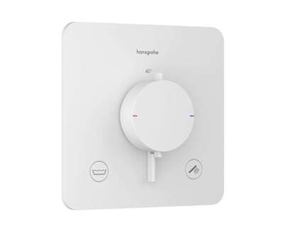 Hansgrohe Ecostat Comfort Q - Termostatická baterie pod omítku, pro 2 spotřebiče, matná bílá 33717700