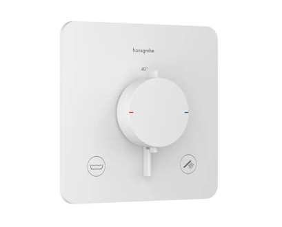 Hansgrohe Ecostat Comfort Q - Termostatická baterie pod omítku, pro 2 spotřebiče, matná bílá 33717700