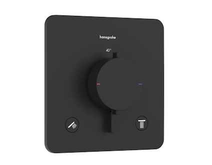 Hansgrohe Ecostat Comfort Q - Termostatická baterie pod omítku, pro 2 spotřebiče, matná černá 33713670
