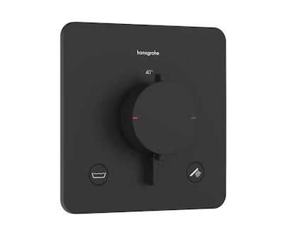 Hansgrohe Ecostat Comfort Q - Termostatická baterie pod omítku, pro 2 spotřebiče, matná černá 33717670
