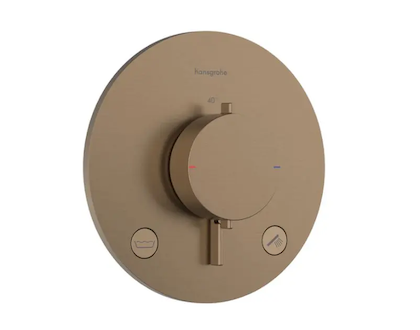 Hansgrohe Ecostat Comfort S - Termostatická baterie pod omítku, pro 2 spotřebiče, kartáčovaný bronz 33718140