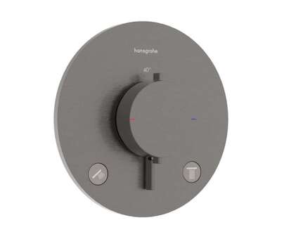 Hansgrohe Ecostat Comfort S - Termostatická baterie pod omítku, pro 2 spotřebiče, kartáčovaný černý chrom 33715340