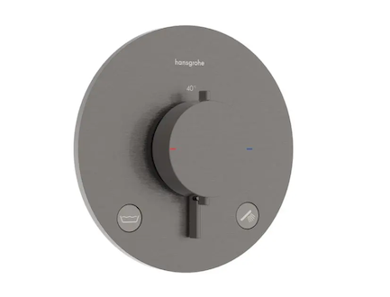 Hansgrohe Ecostat Comfort S - Termostatická baterie pod omítku, pro 2 spotřebiče, kartáčovaný černý chrom 33718340
