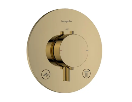 Hansgrohe Ecostat Comfort S - Termostatická baterie pod omítku, pro 2 spotřebiče, leštěný vzhled zlata 33715990