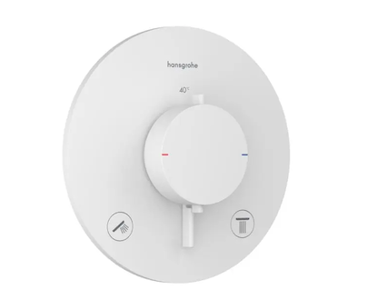 Hansgrohe Ecostat Comfort S - Termostatická baterie pod omítku, pro 2 spotřebiče, matná bílá 33715700