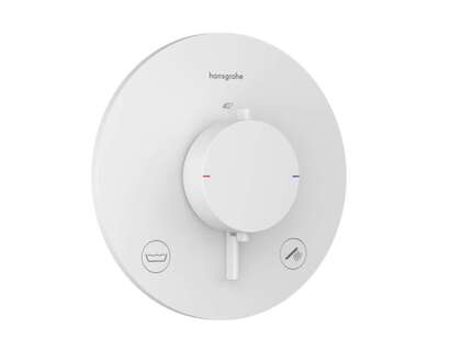 Hansgrohe Ecostat Comfort S - Termostatická baterie pod omítku, pro 2 spotřebiče, matná bílá 33718700