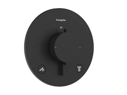 Hansgrohe Ecostat Comfort S - Termostatická baterie pod omítku, pro 2 spotřebiče, matná černá 33715670