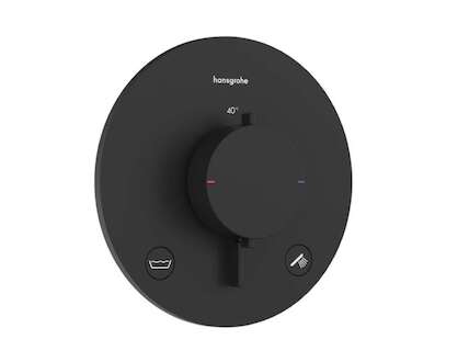 Hansgrohe Ecostat Comfort S - Termostatická baterie pod omítku, pro 2 spotřebiče, matná černá 33718670