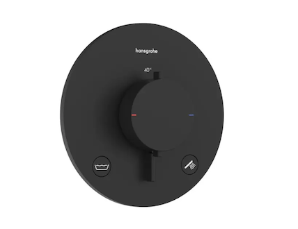 Hansgrohe Ecostat Comfort S - Termostatická baterie pod omítku, pro 2 spotřebiče, matná černá 33718670