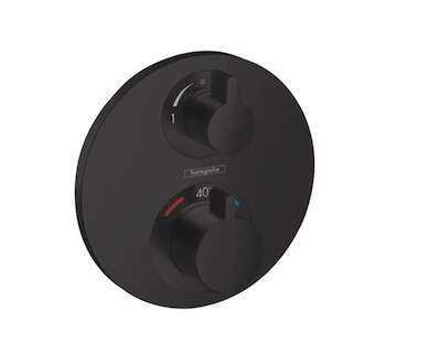 Hansgrohe Ecostat S - Termostatická baterie pod omítku pro 2 spotřebiče, matná černá 15758670