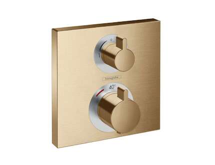 Hansgrohe Ecostat Square - Termostatická baterie pod omítku pro 2 spotřebiče, kartáčovaný bronz 15714140