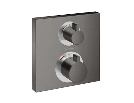 Hansgrohe Ecostat Square - Termostatická baterie pod omítku pro 2 spotřebiče, kartáčovaný černý chrom 15714340