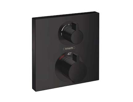 Hansgrohe Ecostat Square - Termostatická baterie pod omítku pro 2 spotřebiče, matná černá 15714670