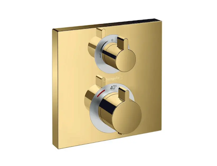 Hansgrohe Ecostat Square - Termostatická baterie pod omítku pro 2 spotřebiče, zlatá 15714990