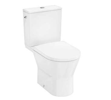 Hansgrohe EluPura Original S - WC kombi se sedátkem SoftClose, zadní odpad, AquaChannel Flush, HygieneEffect, spodní napouštění,