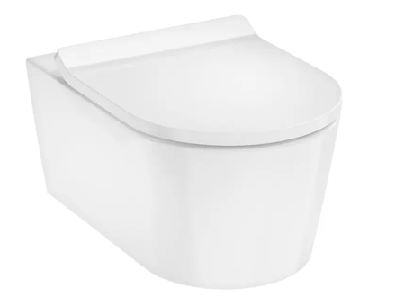Hansgrohe EluPura S - Závěsné WC se sedátkem SoftClose, Rimless, AquaHelix Flush, EcoSmart, bílá 60344450