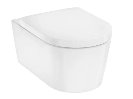 Hansgrohe EluPura S - Závěsné WC se sedátkem SoftClose, Rimless, AquaHelix Flush, HygieneEffect, EcoSmart, bílá 62055450
