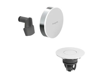 Hansgrohe Exafill - Vrchní sada k vanové odtokové a přepadové soupravě s napouštěním, Push-Open, lesklá bílá/chrom 58119000