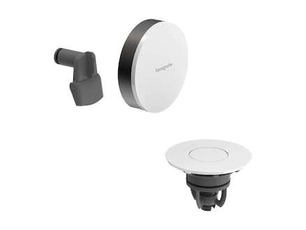 Hansgrohe Exafill - Vrchní sada k vanové odtokové a přepadové soupravě s napouštěním, Push-Open, lesklá bílá/kartáčovaný černý c