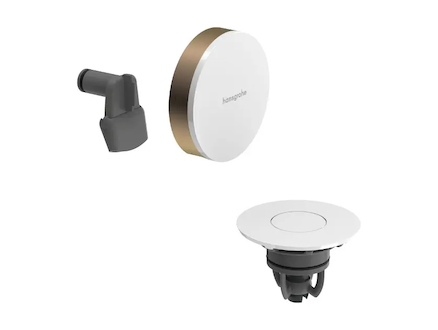 Hansgrohe Exafill - Vrchní sada k vanové odtokové a přepadové soupravě s napouštěním, Push-Open, lesklá bílá/kartáčovaný bronz 5