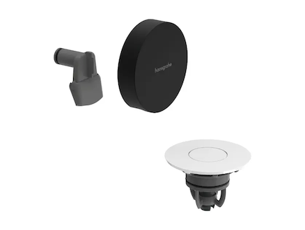 Hansgrohe Exafill - Vrchní sada k vanové odtokové a přepadové soupravě s napouštěním, Push-Open, matná černá/lesklá bílá 5811967