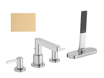 Hansgrohe Finoris - Baterie na okraj vany, 4-otvorová instalace, sBox, kartáčovaný bronz 76444140