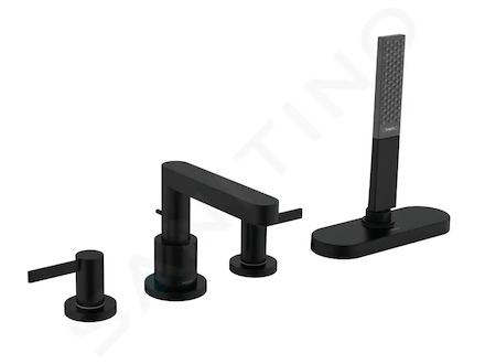 Hansgrohe Finoris - Baterie na okraj vany, 4-otvorová instalace, sBox, matná černá 76444670
