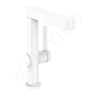 Hansgrohe Finoris - Umyvadlová baterie 230, s výpustí Push-Open a otočným výtokem, matná bílá 76060700
