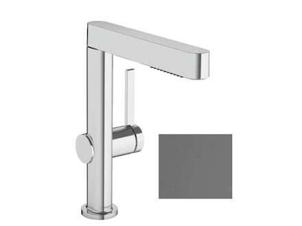 Hansgrohe Finoris - Umyvadlová baterie 230, s výpustí Push-Open a výsuvnou sprškou, EcoSmart, kartáčovaný černý chrom 76063340