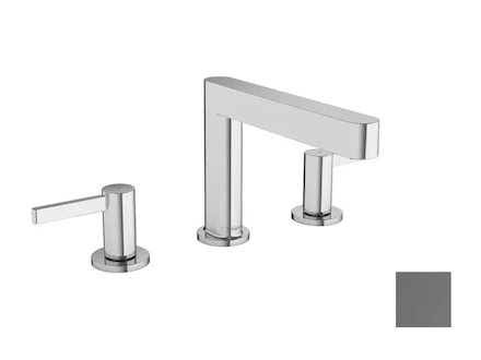 Hansgrohe Finoris - Umyvadlová baterie, 3-otvorová instalace, s výpustí Push-Open, EcoSmart, kartáčovaný černý chrom 76033340