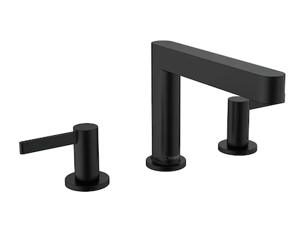 Hansgrohe Finoris - Umyvadlová baterie, 3-otvorová instalace, s výpustí Push-Open, EcoSmart, matná černá 76033670